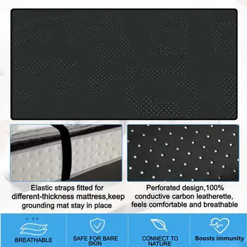 Grounding Sheet Combo, Grounding Mat, Perforated Design 100% Conductive Carbon Faux Leather Grounding Mat. 3