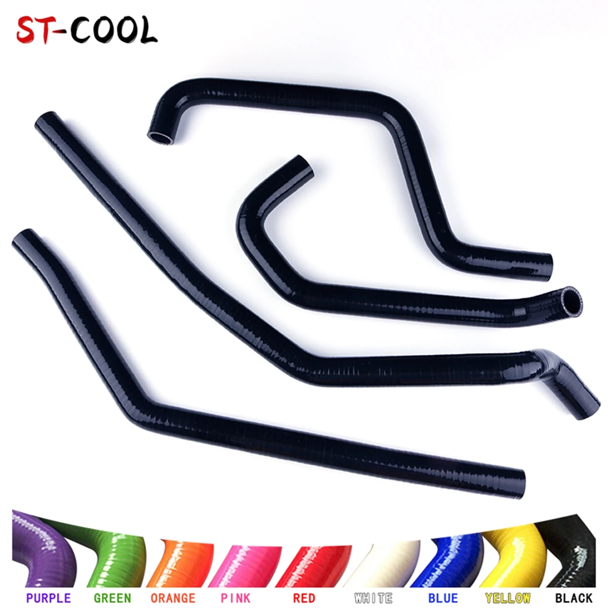 For Polaris Ranger RZR800 RZR 800 2008 2009 2010 2011 ATV Radiator Coolant Tube Silicone Hoses Pipe Kit 4Pcs 10 Colors