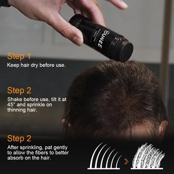 BUNEE Hair Fiber 27.5g: Men's Natural Hair-Thickening Fibers for Balding Areas, Fills Part Lines, Includes 27.5g Fiber Powder. 3