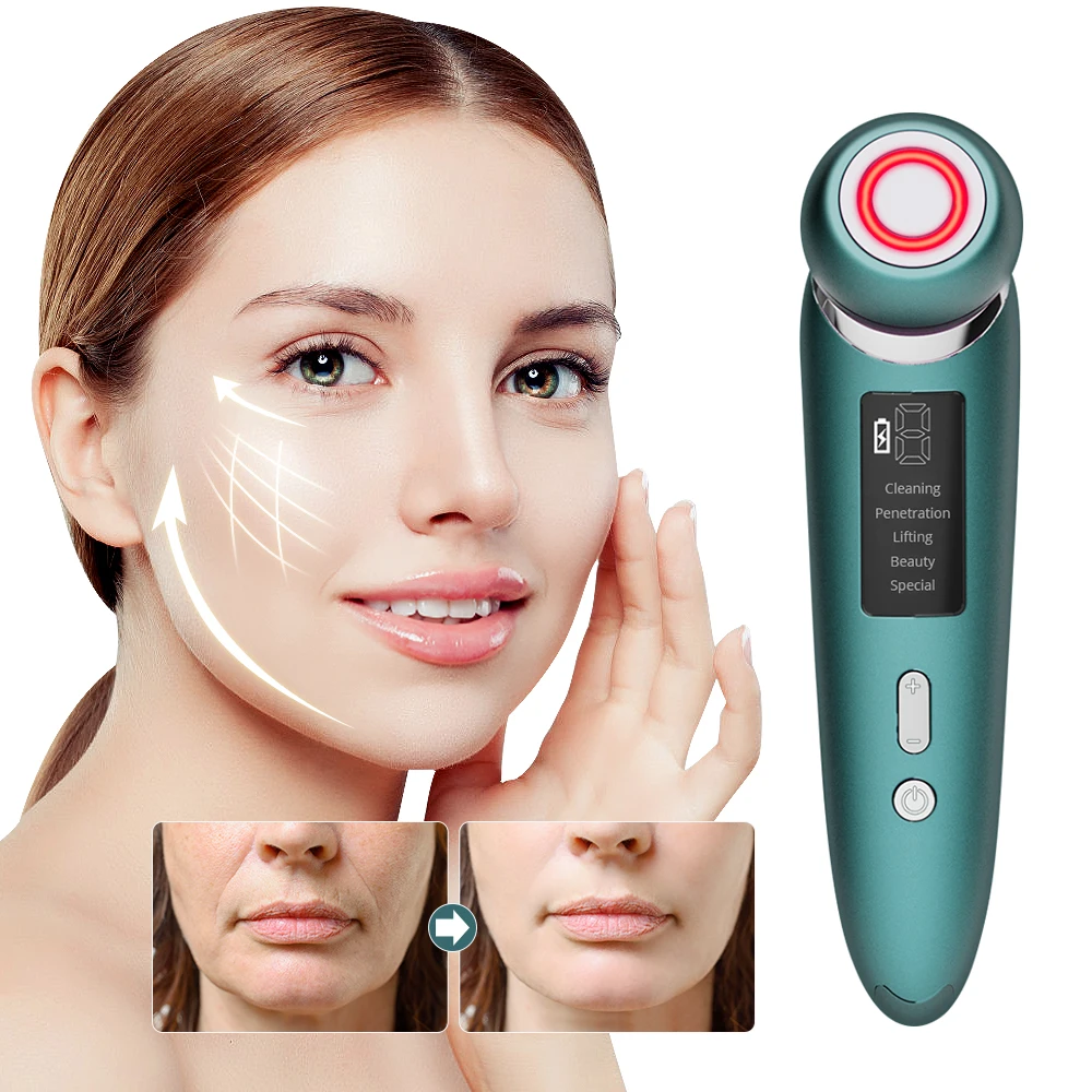 5 Modes Face Lift Devices Ems Microcurrent Skin Rejuvenation 43°c