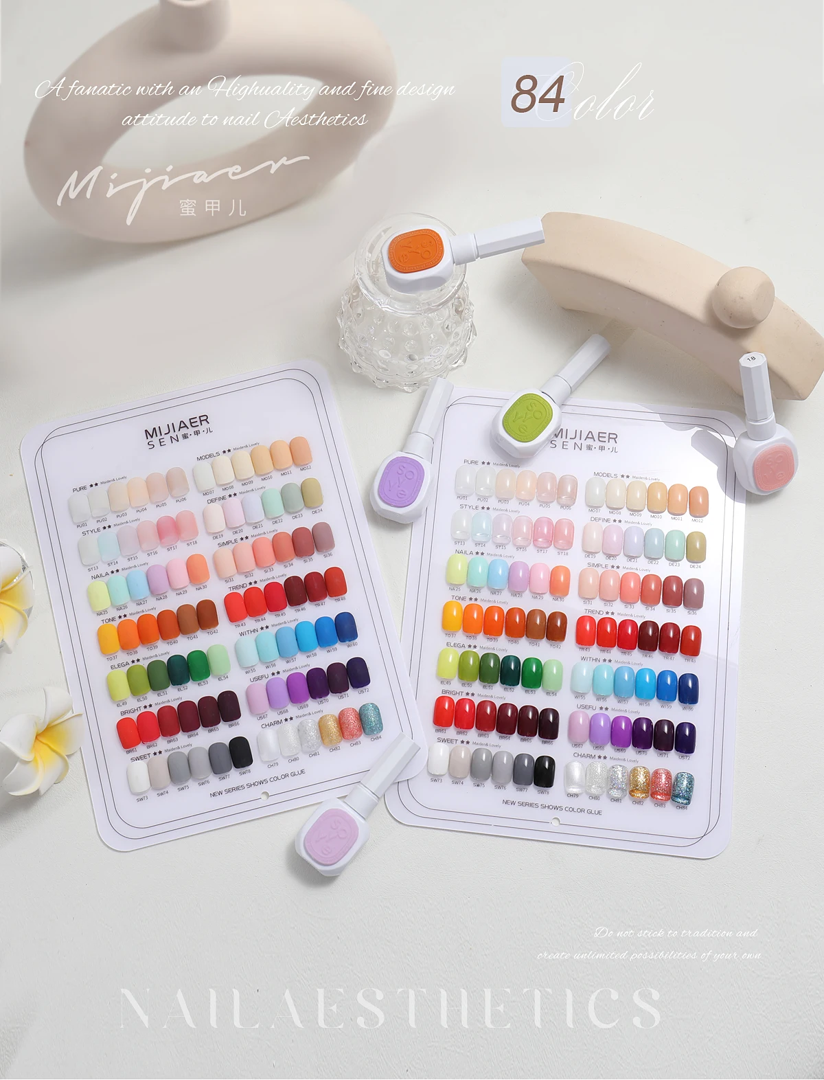 Mijiaer 84 Colors Gel Nail Polish Set Gel Polish Set Easy