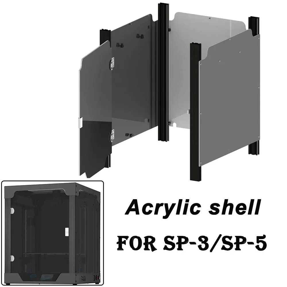 

Twotrees SP-5 3D Printer SP-3 Acrylic Case 3D Printer Parts Transparent Black House Auto Sheel for SP-5 SP-3 Acrylic Shell