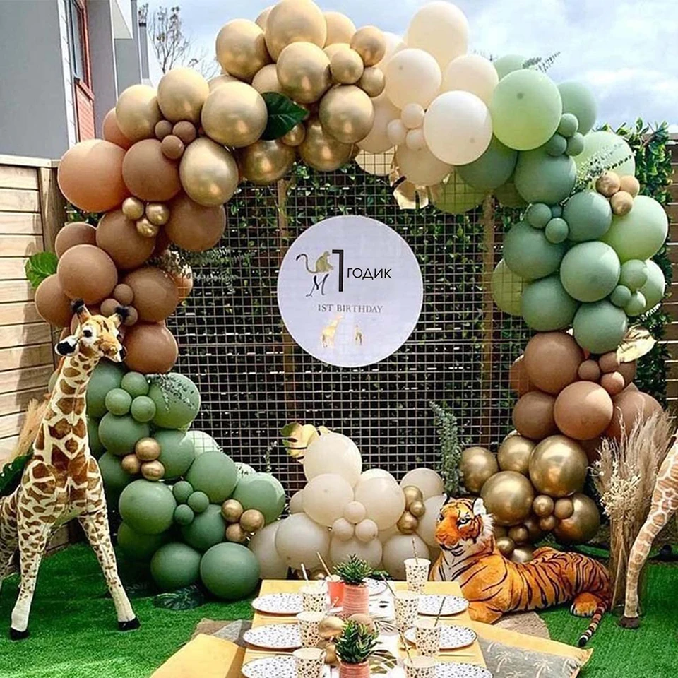 Safari Jungle Theme Birthday Children Party Decorations Animal Balloons  Kids DIY