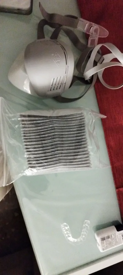 Reusable Respirator Mask Dust-proof Half Face Shield Anti Haze Fog Safety Gas Mask with 1201 Carbon Filter Cotton photo review