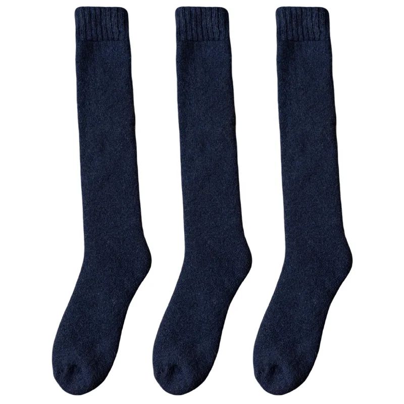Men's Luxury Winter Wool Knee-High Socks - 3 Pairs