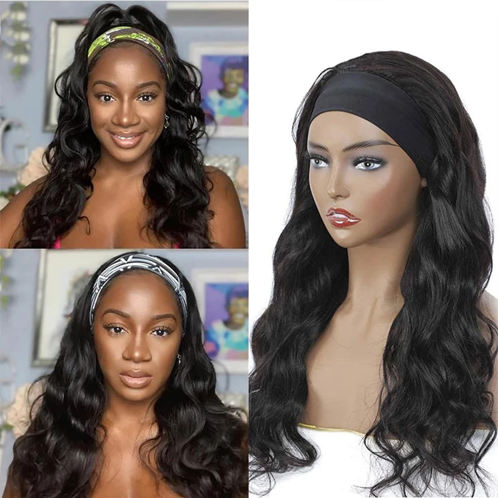 Body Wave Headband Wigs Human Hair 180% Density Remy Human Hair Wigs For Black Women 34 inch Glueless Wig Wear Esay to Go Wig