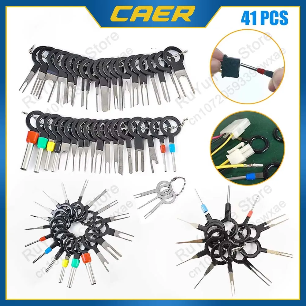 Car terminal removal tool electrical wiring crimp connector pin extractor kit keys wire plug repair tool car disassembly tools car terminal tools