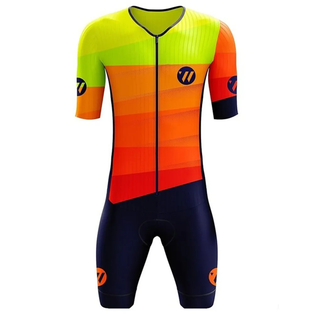 

Men Triathlon Skinsuit Cycling Set Short Sleeve MTB Bike Clothes Tri Suit Ropa Ciclismo Outdoor Swim Run Racing Jumpsuit