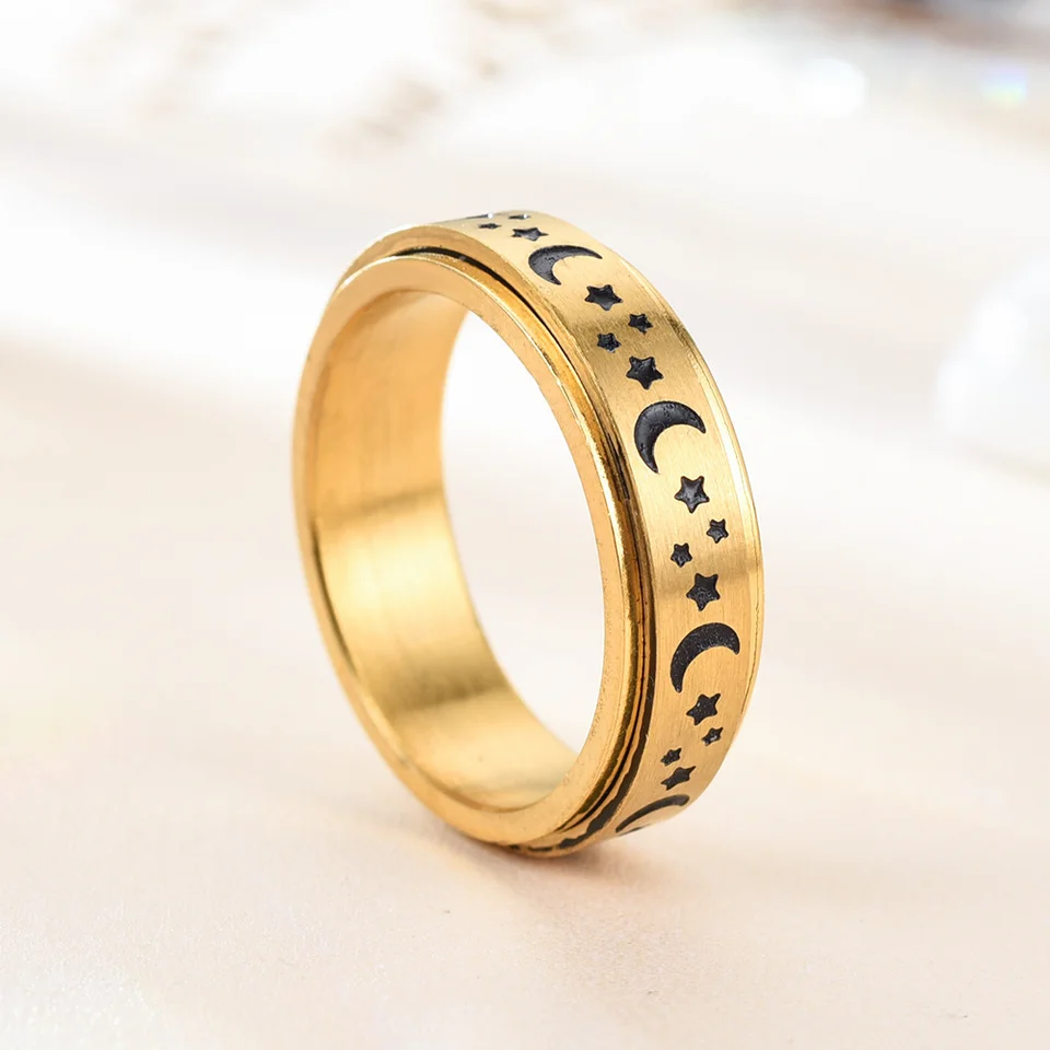 Anello Antistress in Acciaio Inossidabile - Personalizzato Sole Anello Antistress in Acciaio Inossidabile - Personalizzato Sole