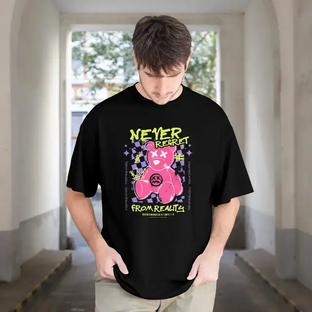 Camiseta Unissex Manga Curta em Algodão Estampada Never Reget Estilosa do P ao G1