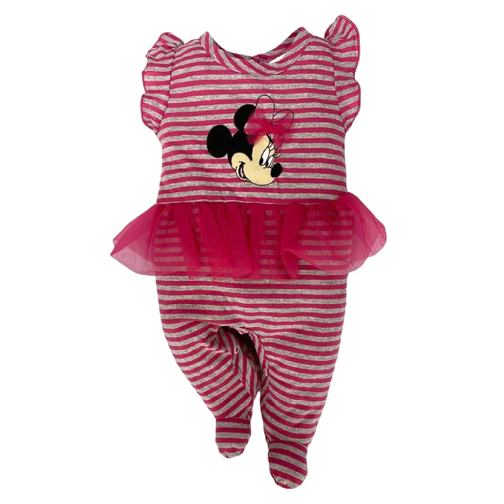 Mameluco algodón bordado Disney Minnie Mouse Rayas