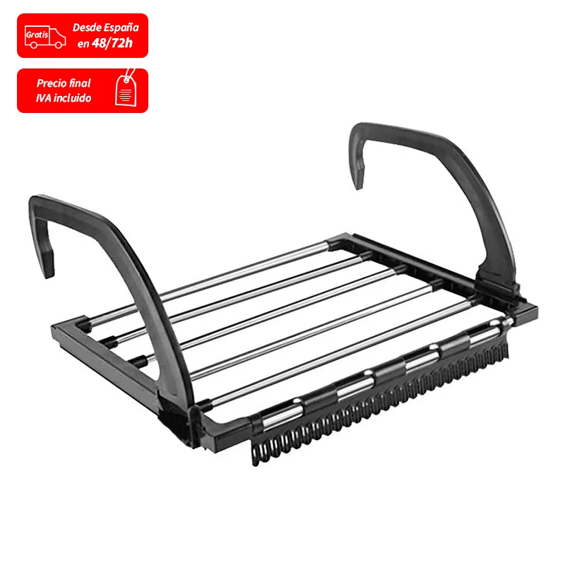 MetalClotheslineforBalconyRailingClothesDryingRackStainless