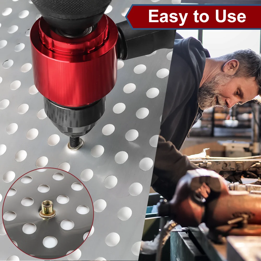 M3-M8 Rivet Nut Gun, Removable Electric Rivet Nut Adapter, Household Manual Riveting Tool, Thread Insertion Gun Set With Wrench