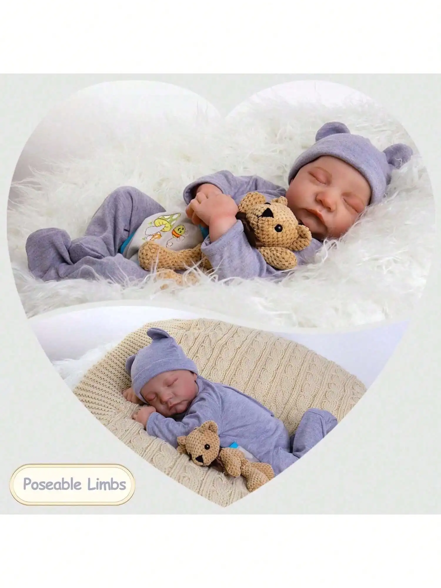 Lifelike Reborn Baby Dolls- 18Inch Cute Soft Vinyl Realistic Baby Doll,Poseable Real Life Dolls（ONLY DOLL/NO ACCESSORES)