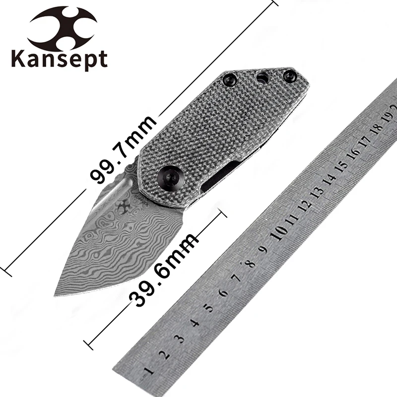 

Складные ножи kanseven RIO K3044D1, дамасское лезвие, черная ручка из микрокарты, складной нож 4T5 для повседневного использования