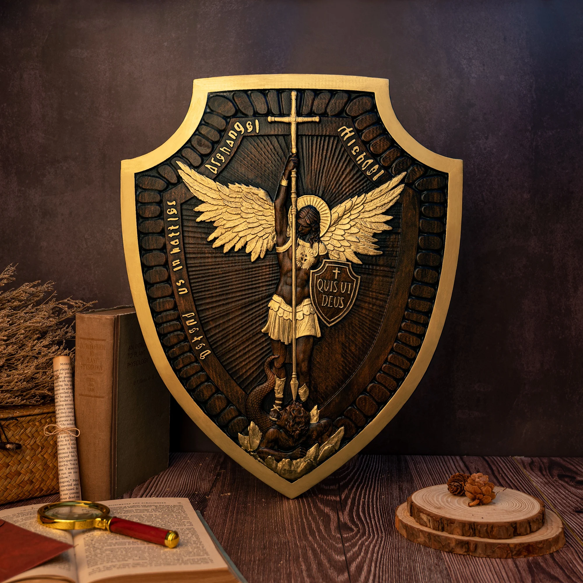 ShieldArchangelMichaelFamilyChurchWallHangingReligiousStatue