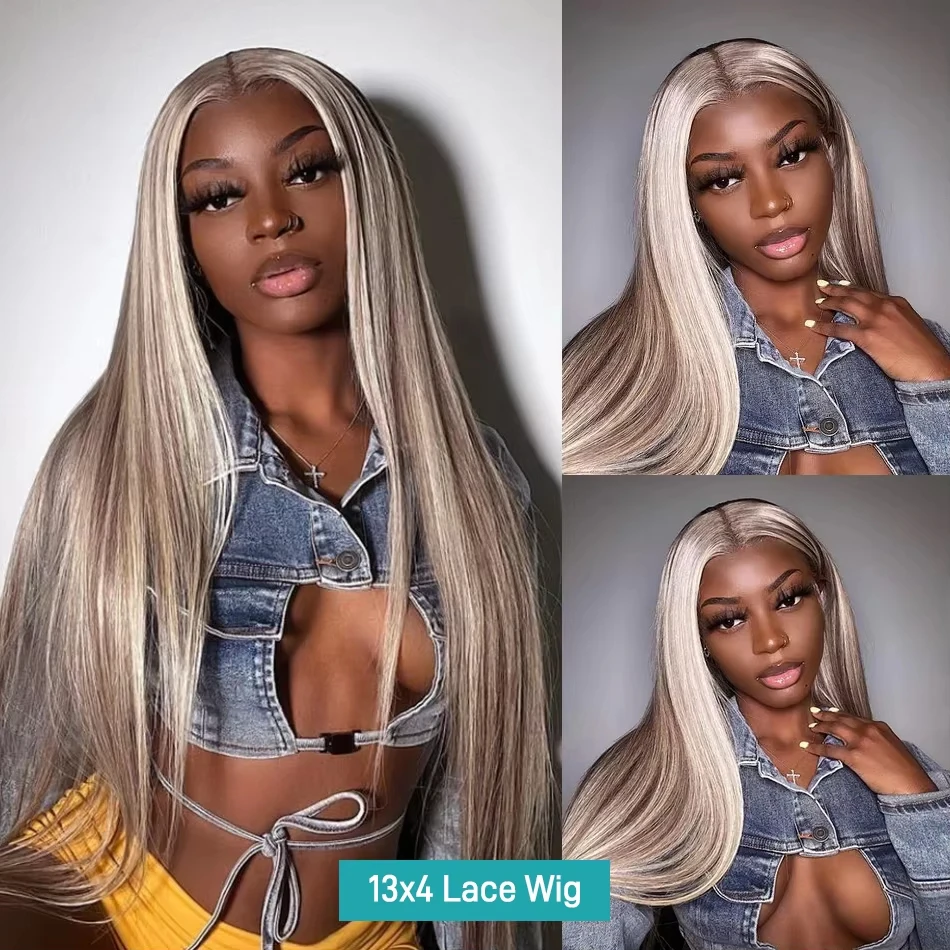 Bone Straight HD 30 36 Inch P18 613 Highlight Blonde 13x4 Lace Front Human Hair Wigs 13X6 Lace Frontal Remy Hair Wig Melodie