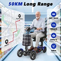 Scooter électrique de mobilité à 4 roues, double moteur 500W, batterie au Lithium 36V 18Ah, léger et pliable, longue portée 50km 2