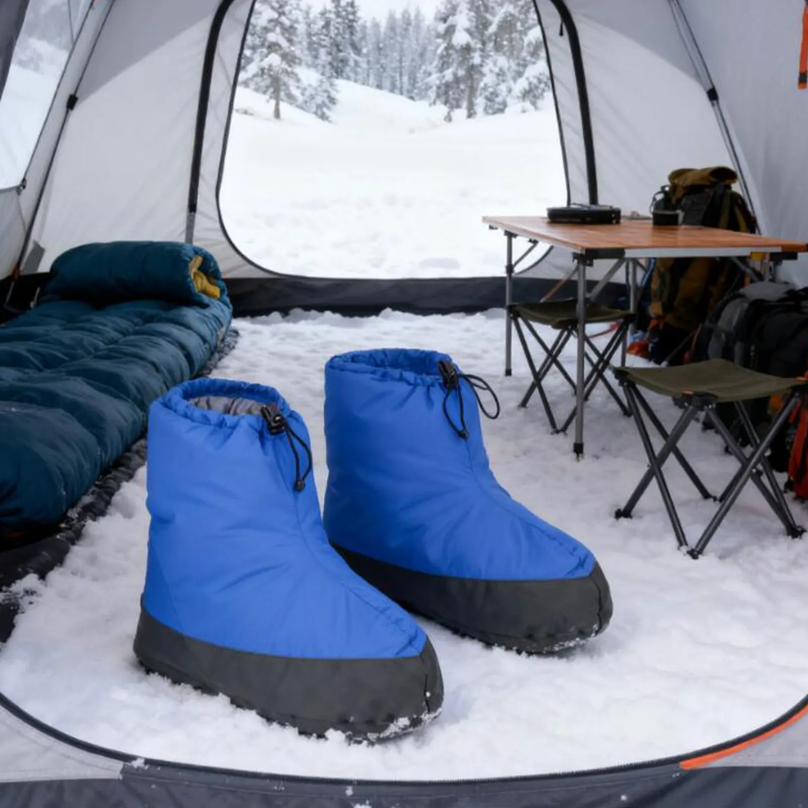 Winter Duck Down Foot Cover Foot Warmer Down Booties Warm Socks Feet Cover Footwear for Outdoor Climbing Snowboarding