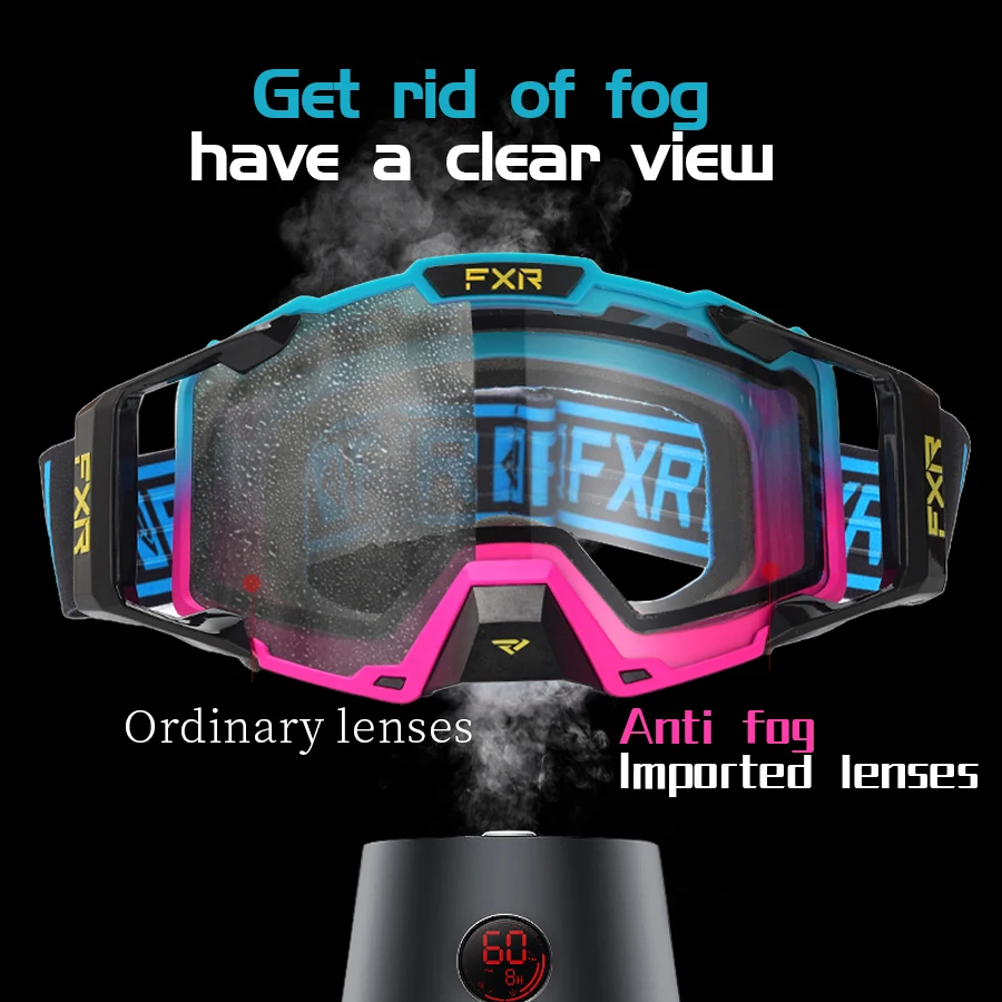FXR Motorcycle Goggles Anti-Fog Snowboard Ski Glasses Men Women Motocross Glasses Cycling Racing Skiing Goggles 2