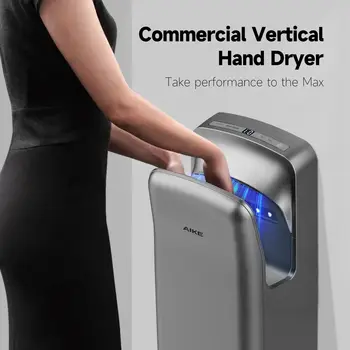 AIKE Automatic Hand Dryer Automatic 7-10s Super Fast Jet Hand Dryer with HEPA Filter for Hotel Restaurant Commercial Toilets 1
