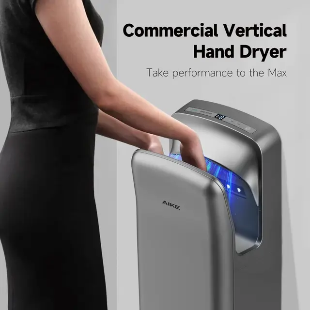AIKE Automatic Hand Dryer Automatic 7-10s Super Fast Jet Hand Dryer with HEPA Filter for Hotel Restaurant Commercial Toilets 1