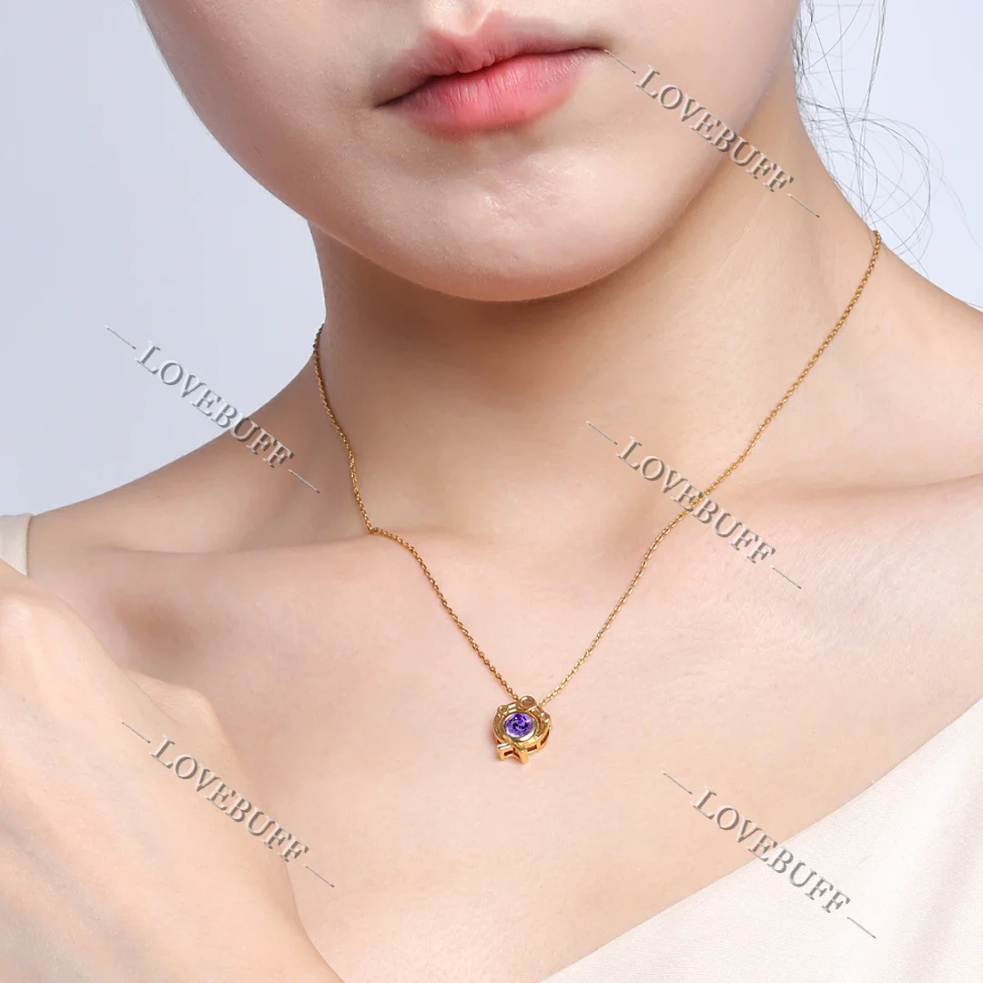 LOVEBUFF Genshin Impact Inazuma Gem Vision Pendant Dainty Necklace 