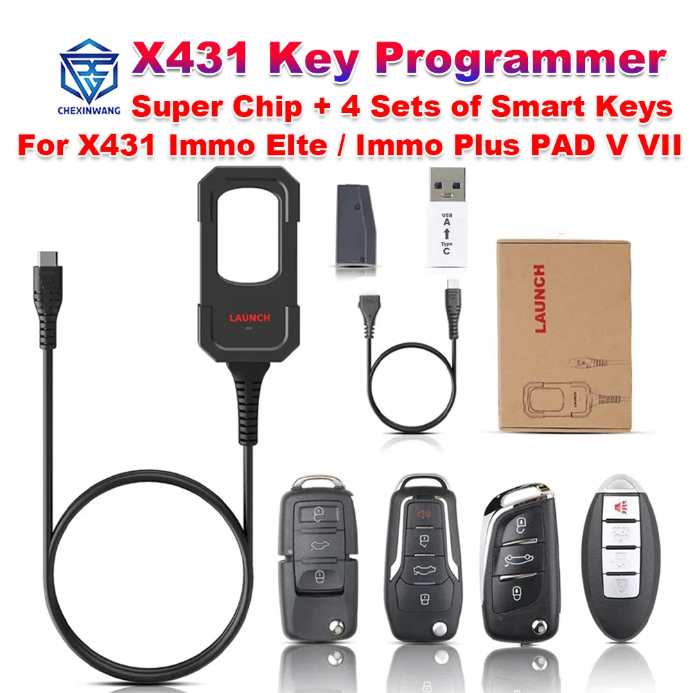 

2023 Launch X431 Key Programmer Remote Maker with 1PC Super Chip 4PC Universal Remote Key for X431 IMMO Elte/IMMO Plus PAD V VII