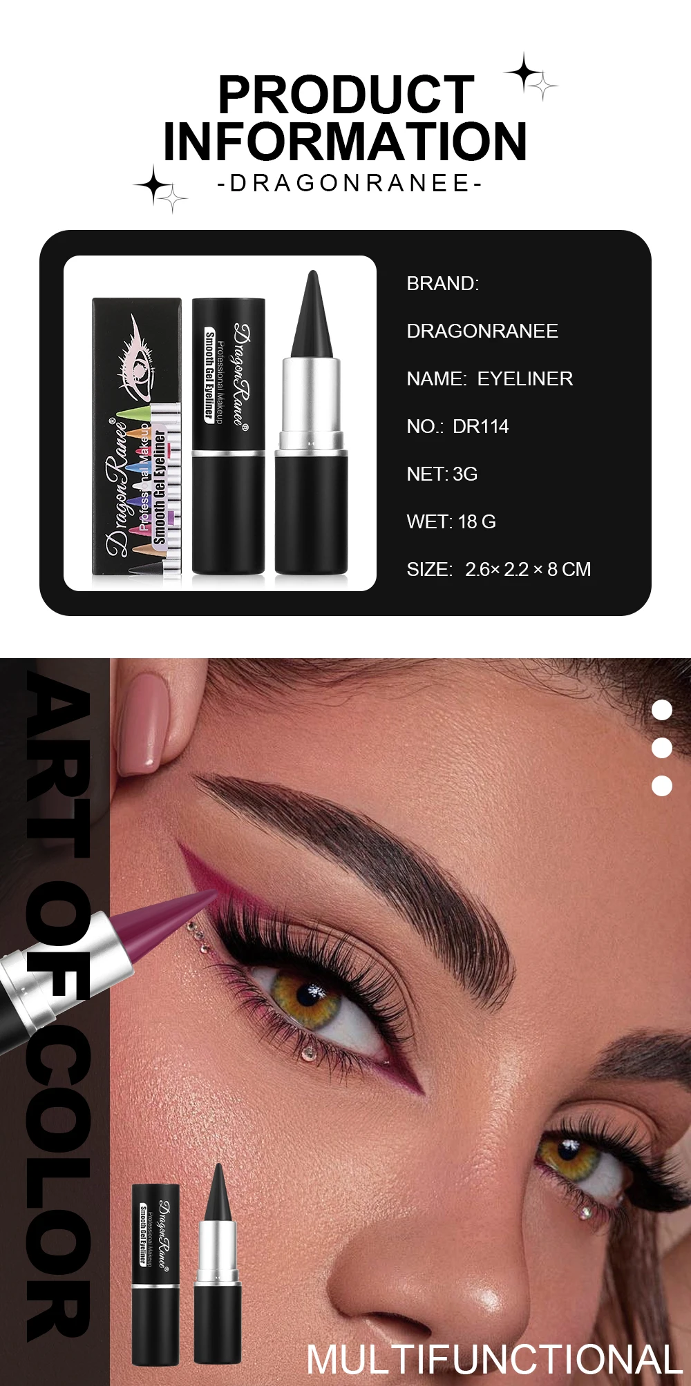 Description Picture 3 of item12color Matte Eyeliner Pencil & Solid Gel | Smudge-Proof, Long-Lasting Formula | Easy to Apply for Precise,lipstick
