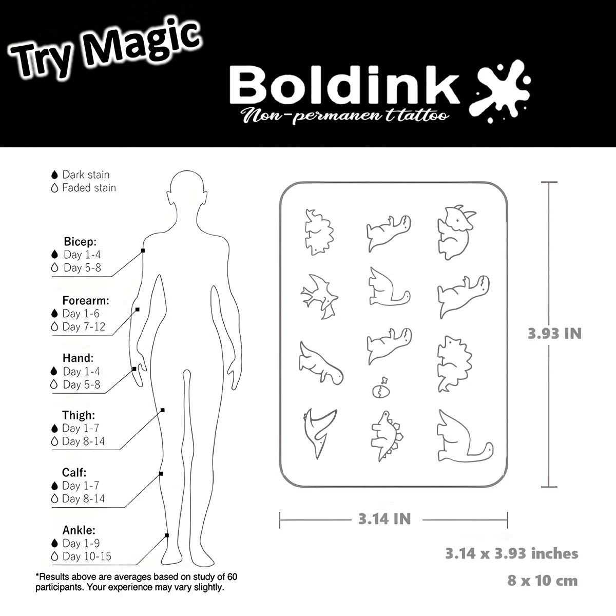 Magic Waterproof Semi-Permanent Dinosaur Tattoo - Lasts Up to 15 Days