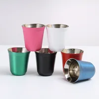 80ml Stainless Steel Espresso Cup Set Double Wall 304 Stainless Steel Small Coffee Cup Capsule Milk Mug Double Wall Insulated 2