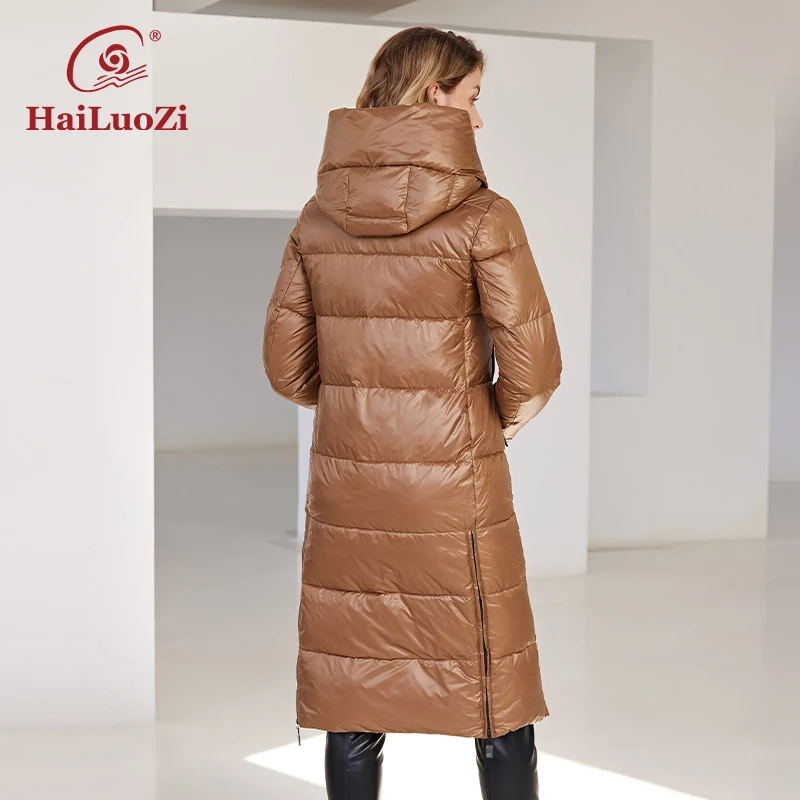 【新品未使用】【YOKE】QUILTED SNOW PARKA サイズ2パープル HaiLuoZi New Women Coat Long Thick Fashion Side Zipper
