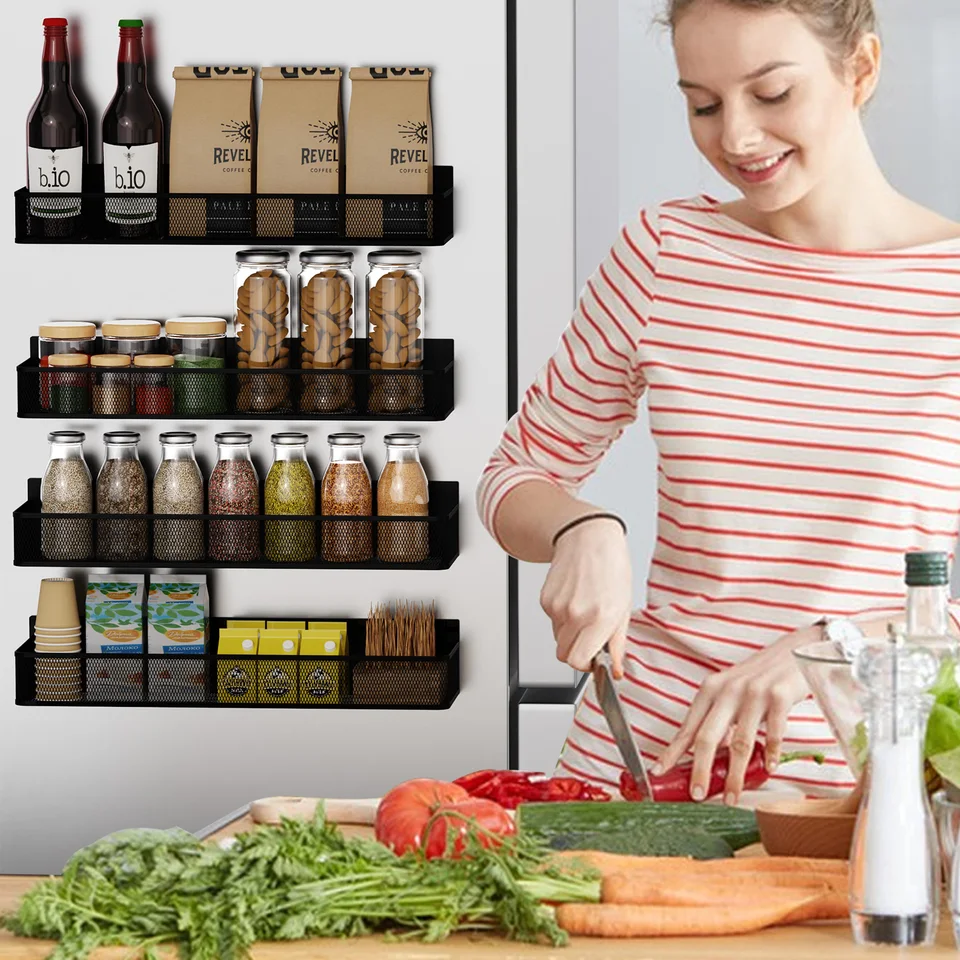 Magnetic Spice Rack Organizer for Refrigerator