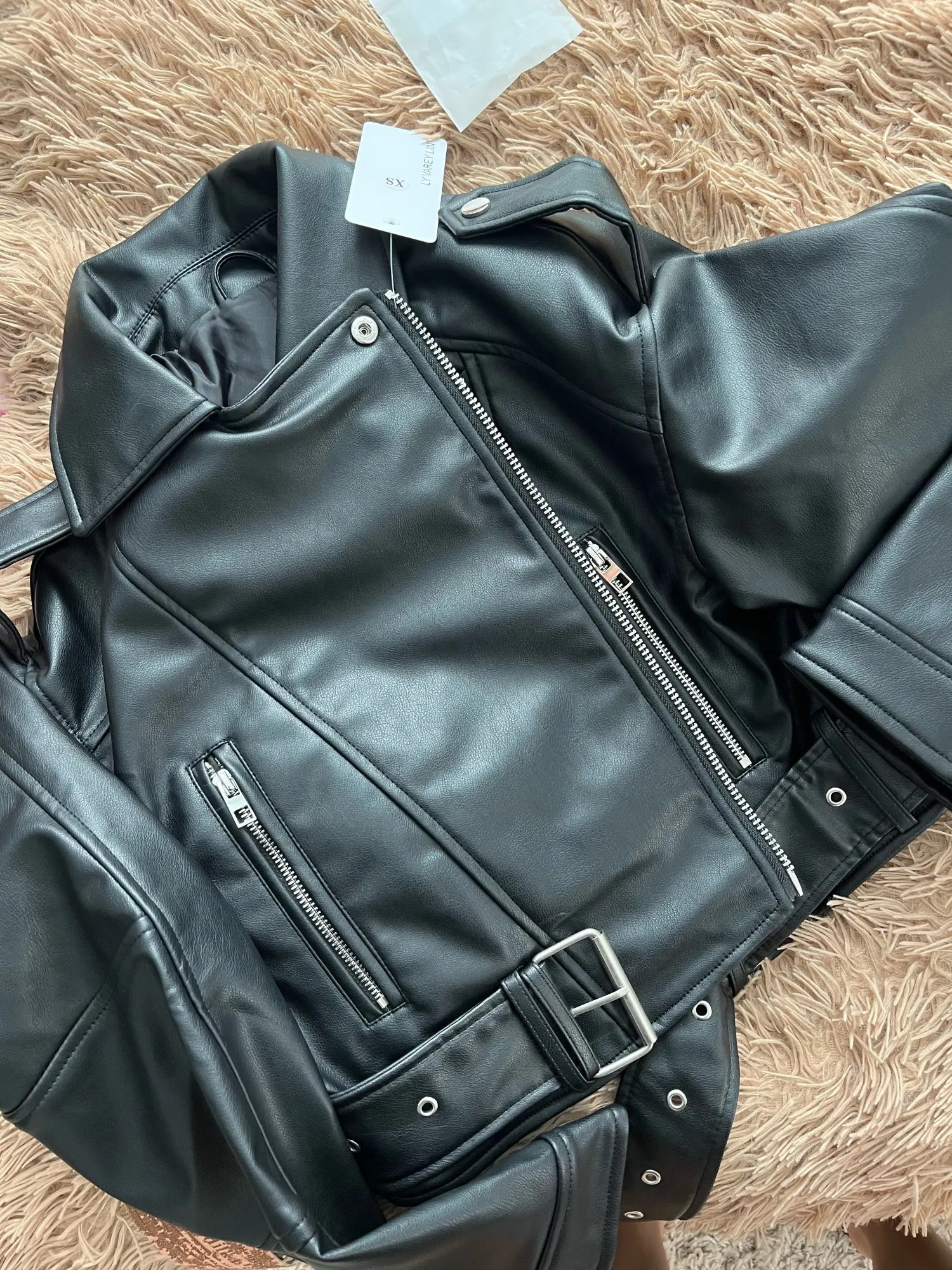Ailegogo Faux Leather Short Jacket photo review