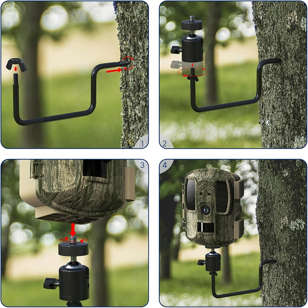 Trail Camera Hunting Trail Camera Tree Mount 360 Degrees Adjustable with 1/4 inch Screw