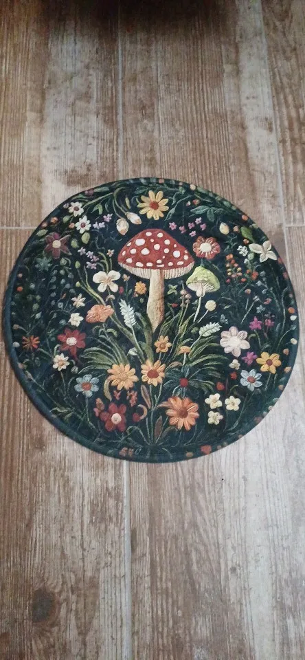 Enchanted Mushroom Kingdom Rug Colorful Round Forest Floor Mat Living Room Decor Bedroom Carpet Inspired By The Magical Forest photo review