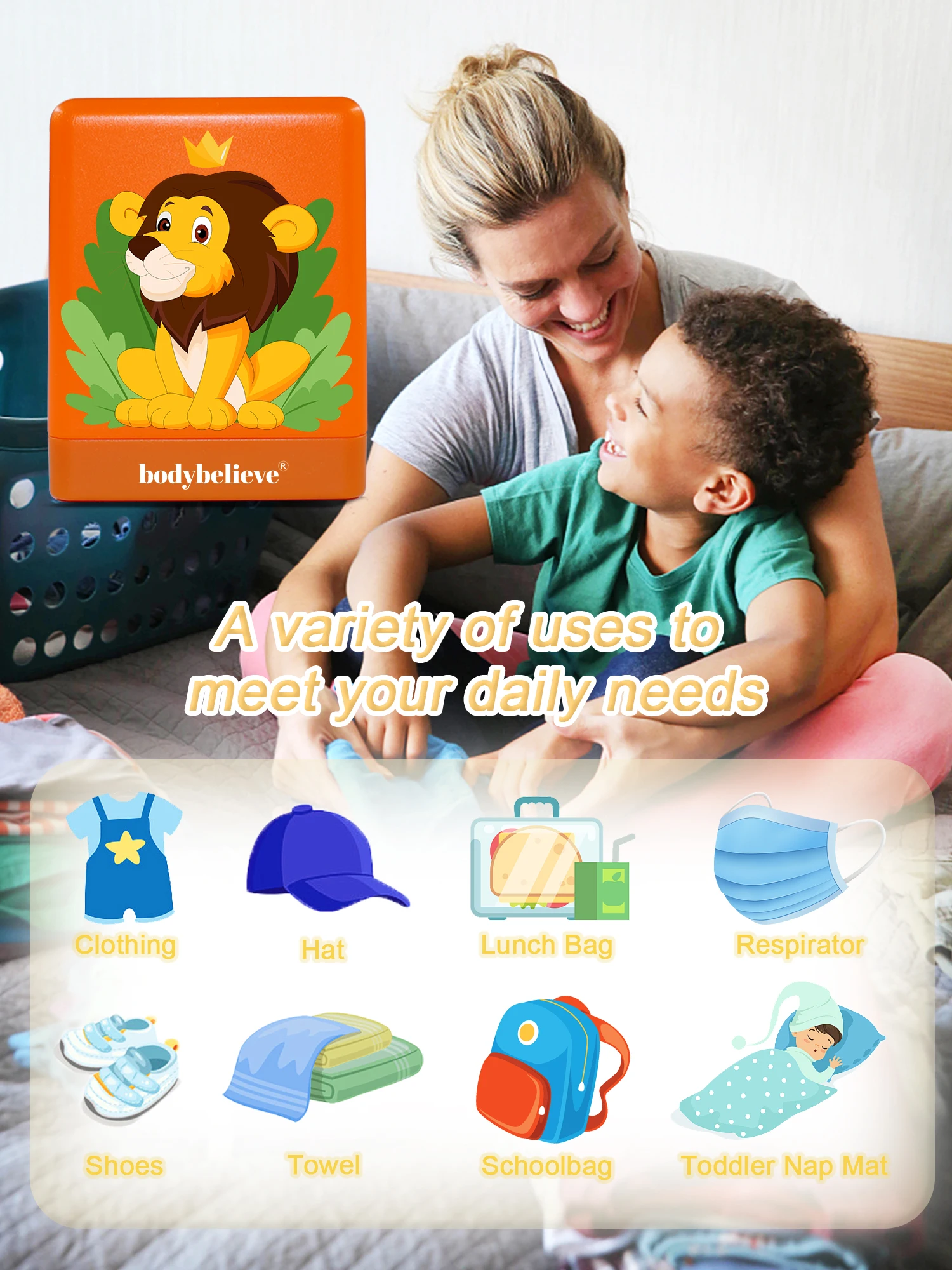 Personalized Children\'s Clothing Name Stamp,Stamp Stickers Waterproof for Baby Clothes, Custom Name Seal for Kids Kindergarten