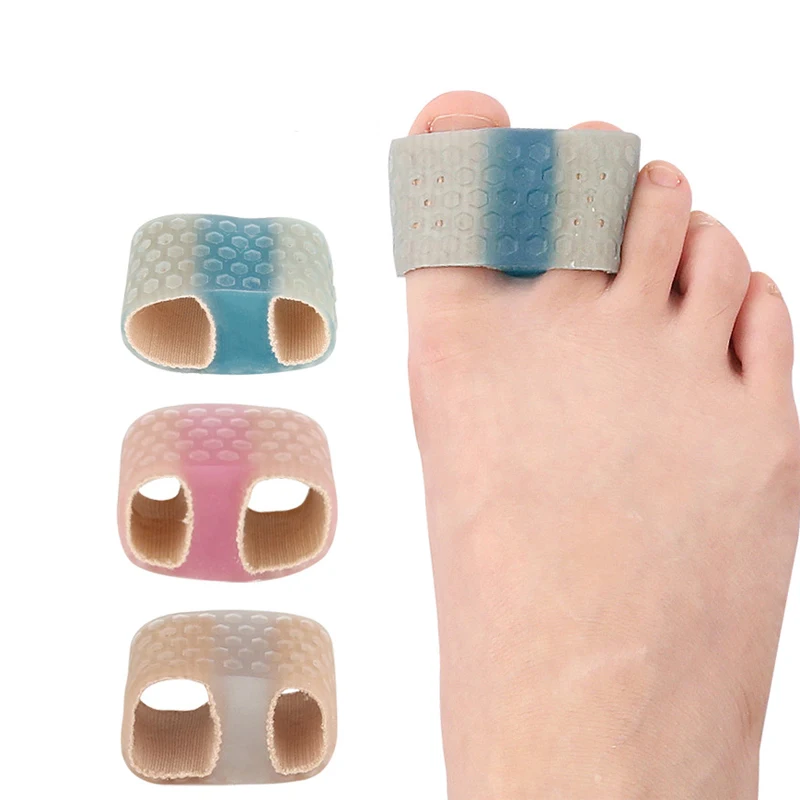 Two Loops Toe Separator for Hallux Valgus Overlapping Toes Gel and Fiber Bifurcated Orthosis Toes Spacers for Men and Women