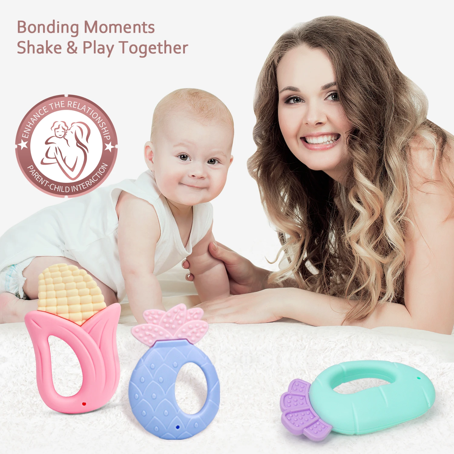 4-Pack Fruity Baby Rattle 4