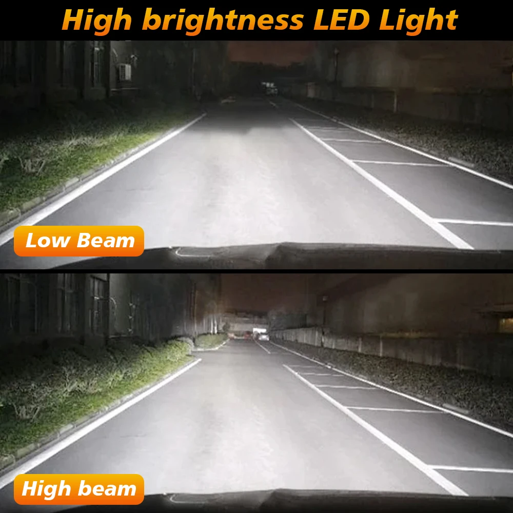 H4 LED 강력 조명 CANBUS 200W 상/하향등 자동차 헤드라이트 전구 자동차/오토바이 터보 LED 램프 6500K 밝은 안개등 팬 포함