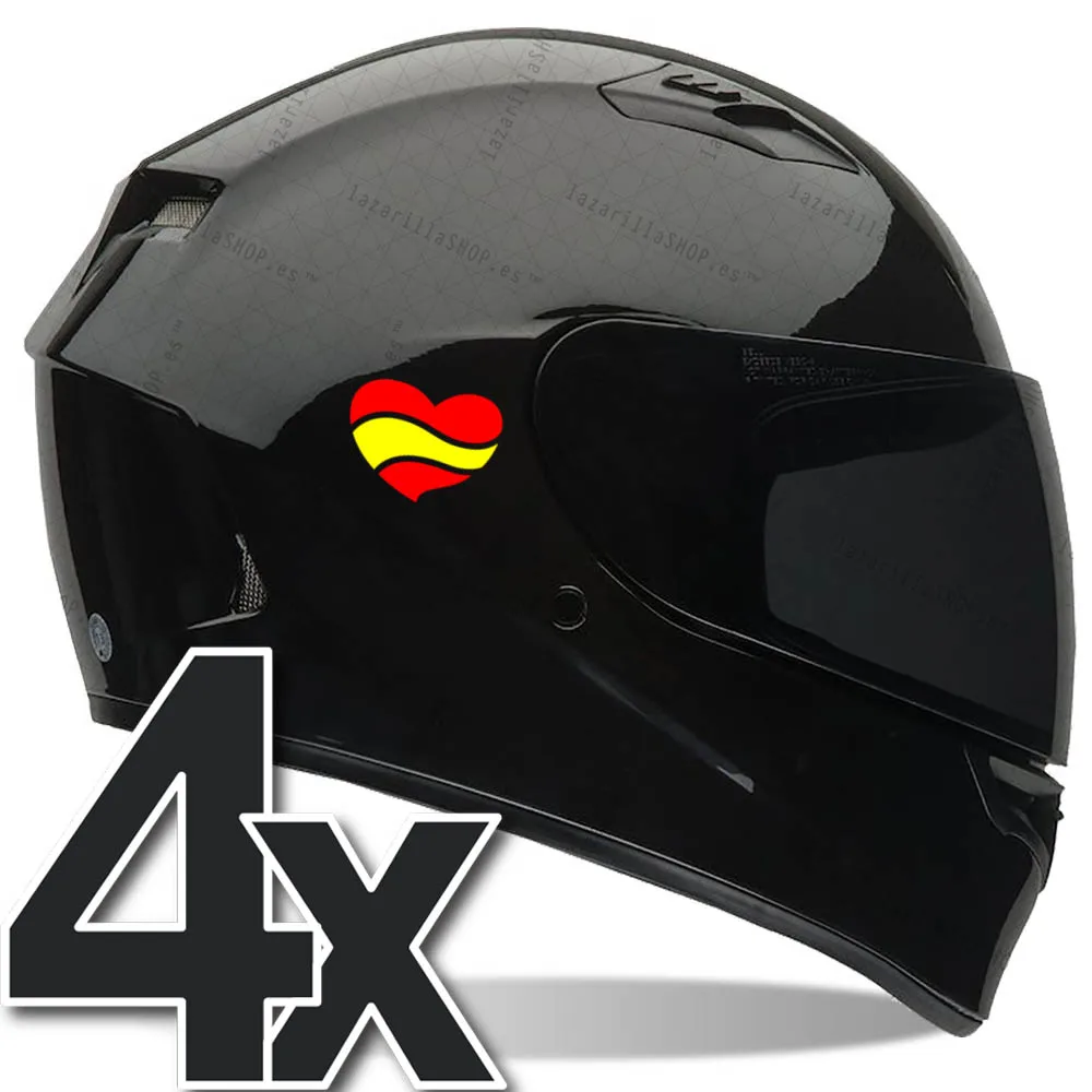 4x Pegatinas Corazones Bandera De España Sticker De Vinilo Para Casco Moto  Calcomania Coche Pegatinas Casco Laptop 4unidades Calidad Lazarillashop™ -  Calcomanías Y Pegatinas - AliExpress