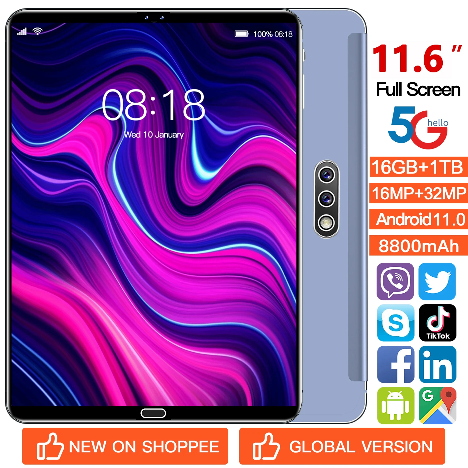 2023 new global version tablets android 11pro tablet 4g 5g11 6 inch