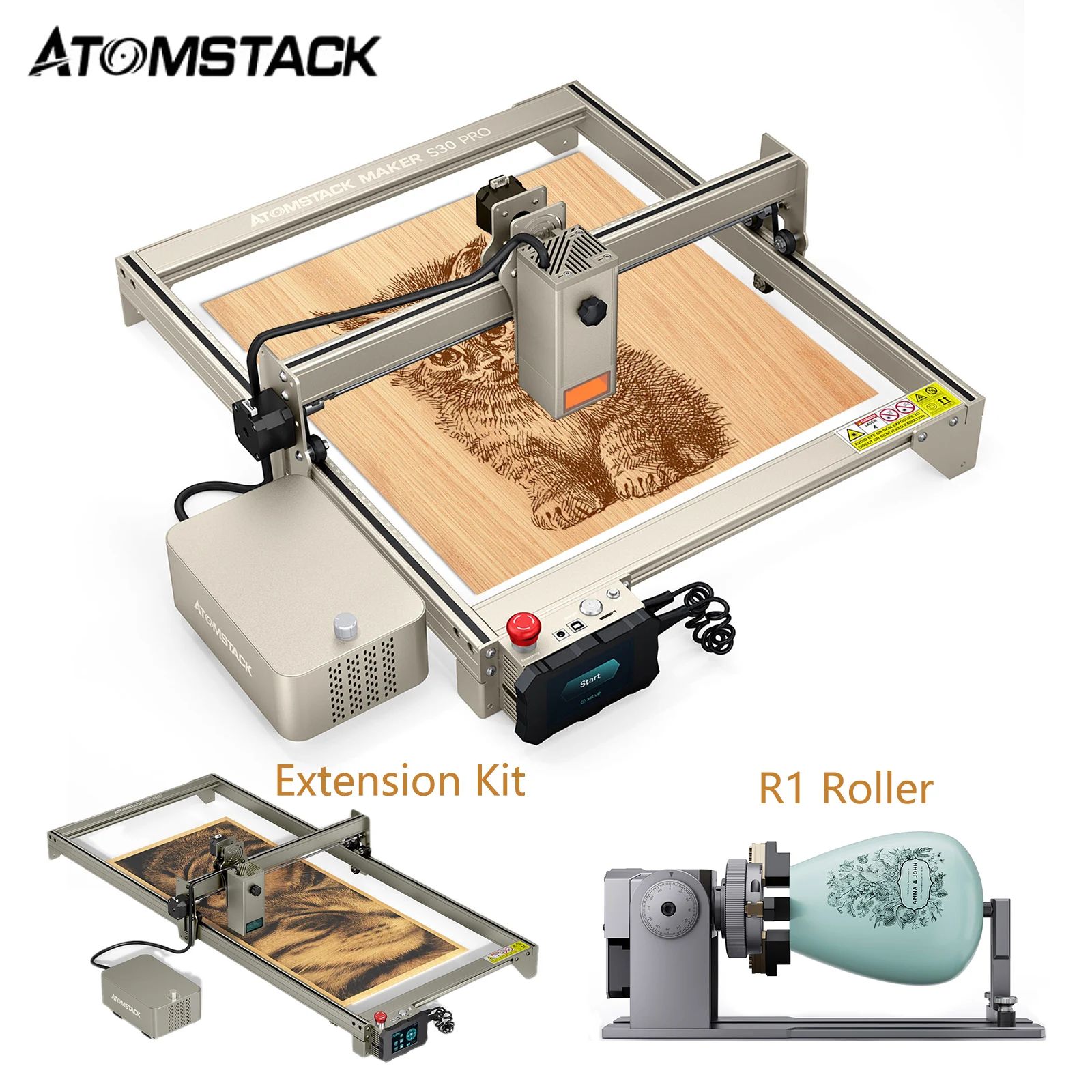 ATOMSTACK X30/S30 Pro Laser Engraver Cutting Machine 33W Output CNC Metal Engraving Dual Air Assist Support APP Control