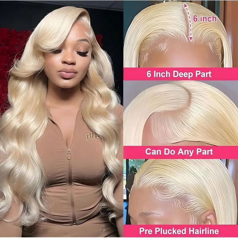 30 inch 613 hd lace frontal wig 13x6 Body Wave 613 Human Hair Wigs 13x4 Blonde Human Lace Front Wig 613 Body Wave Wig Blonde Wig 3