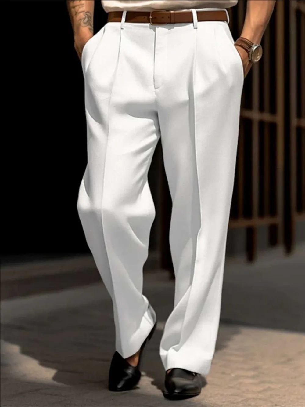 Men's Pants One Piece Business Suits Trousres Full Length Pants Classic Style Customize