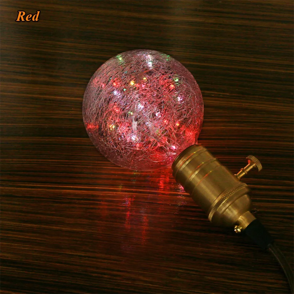 GANRILAND-G95 컬러풀 LED 에디슨 전구 스트링 라이트, 구리 와이어 E27 220V, 글로브 전구 50 램프, 구슬, 크리스마스 조명, 실내 장식