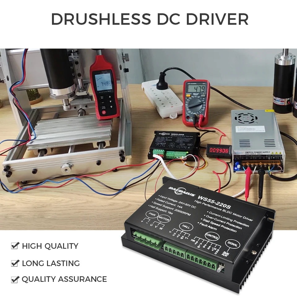 Daedalus WS55 220S BLDC 스핀들 모터 드라이버, 600W DC 브러시리스 스핀들 모터 호환