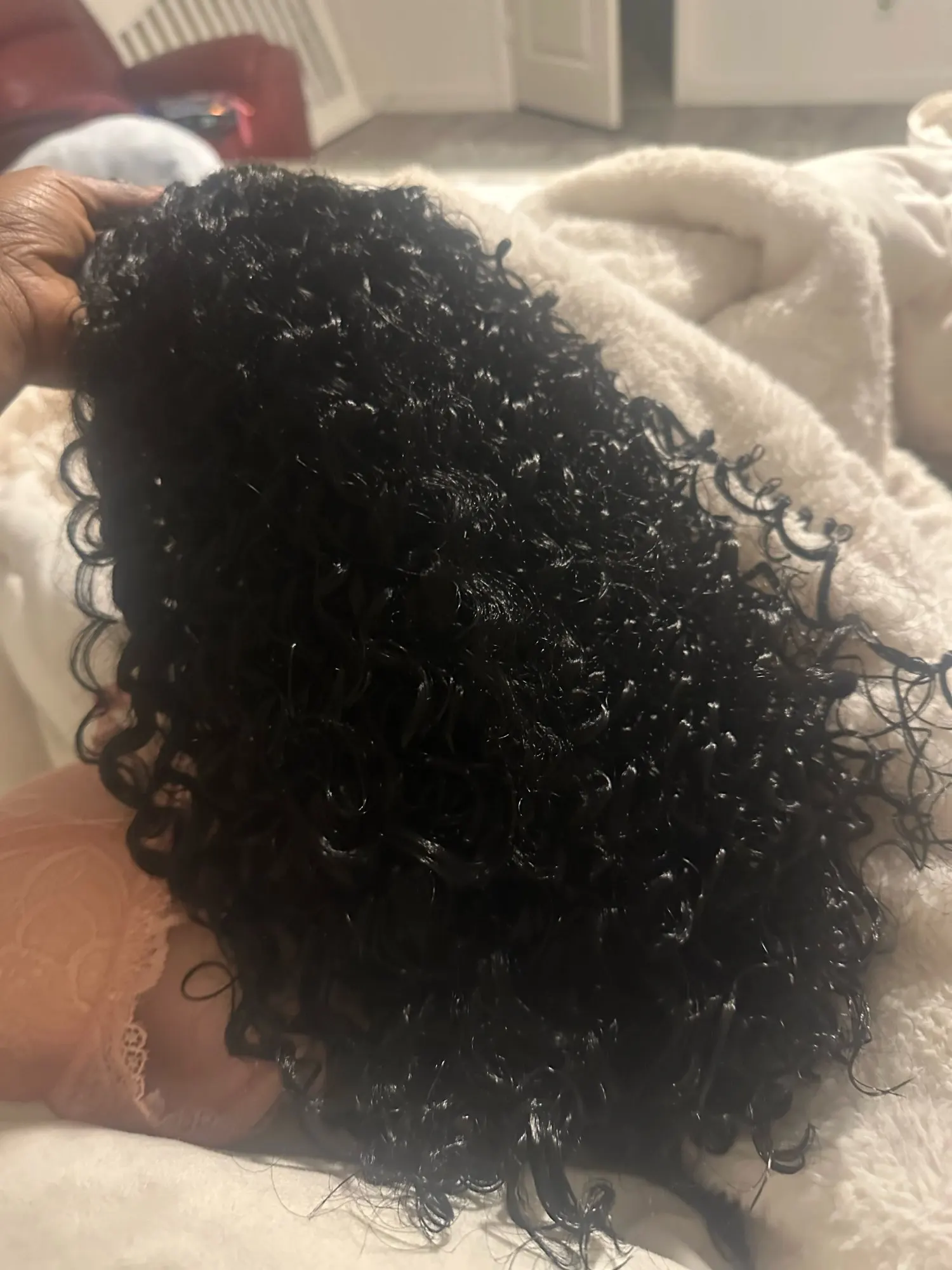 Deep Wave 180% Density Pre-Plucked Side Part Short Bob 13*4 Lace Frontal Brazilian Virgin Human Hair Wigs For Black Woman photo review
