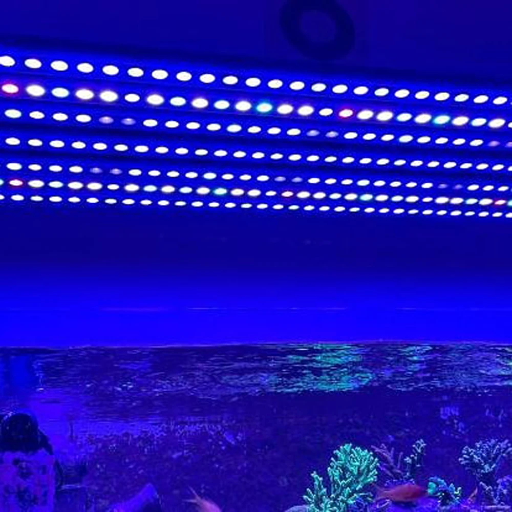 Marine Aquarium Light 60/90/120cm OR blue plus full spectrum  fish plants tank dimmable timer IP65 waterproof aqurium reef bar