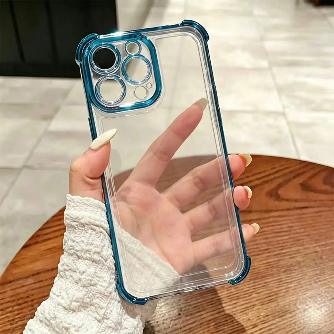 Customized DIY Photo Phone Case with Gold-Plated Corners and Shockproof Protection